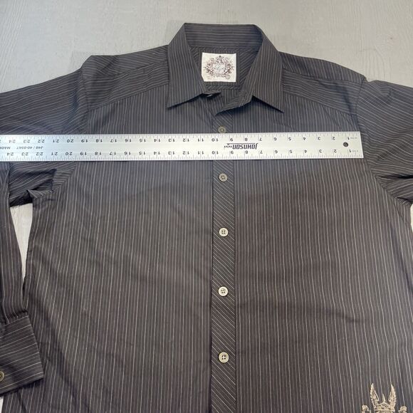 Level Ten Long Sleeve Shirt XXL Mens  Cowboy Stripped Button Up Justice Graphic - Picture 12 of 13
